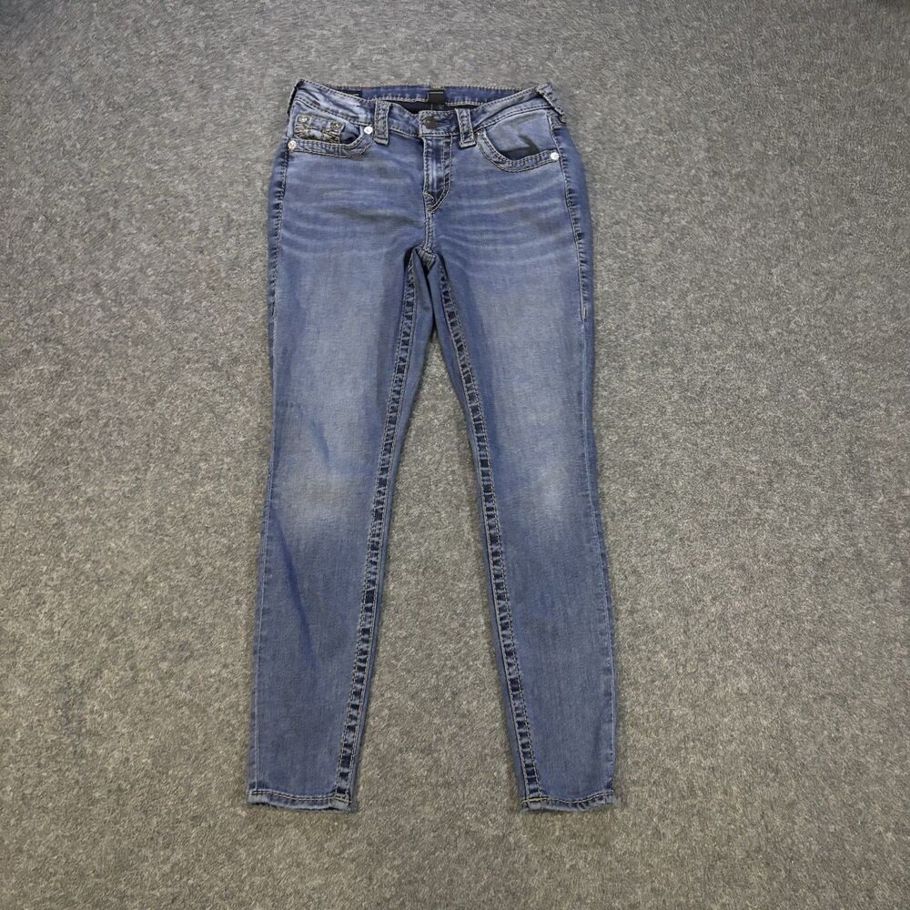True Religion Jennie Curvy Jeans Womens 29 Blue Mid Rise Skinny Stretch